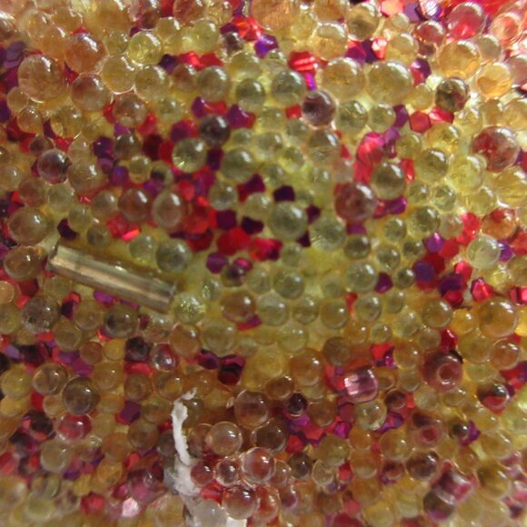 Sugar Beaded Pear Fruit Christmas Ornaments Lot Of 10 Red/Pink/Gold Bugle Beads - Picture 7 of 14